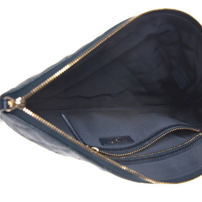Chanel Iridescent Caviar Quilted Medium Cosmetic Case Dark Blue 5 of 8