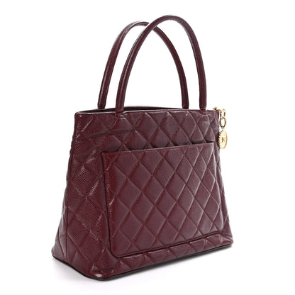 Chanel Caviar Quilted Medallion Tote Bordeaux 3 of 11