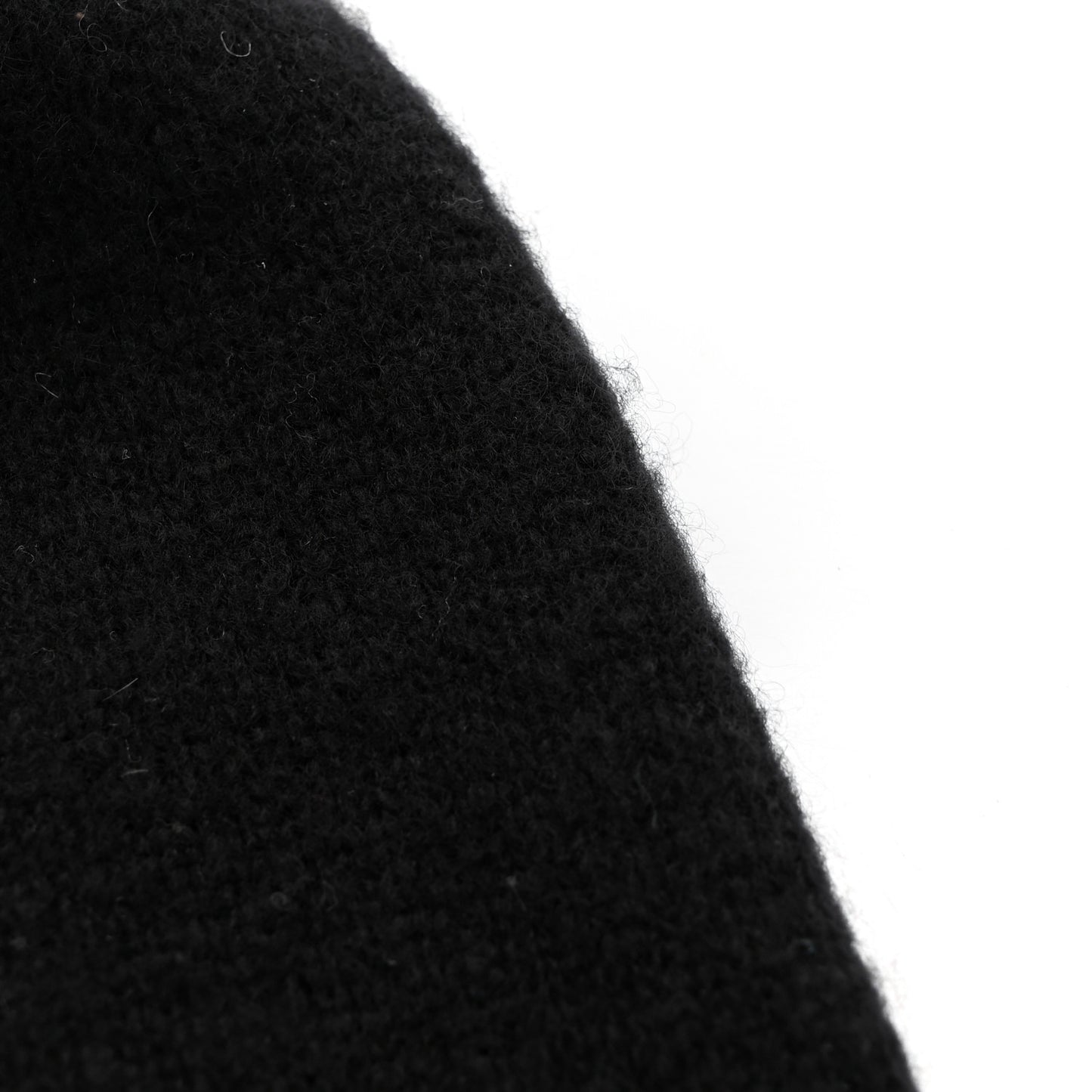 Cashmere Silk CC Beanie Hat Black White
