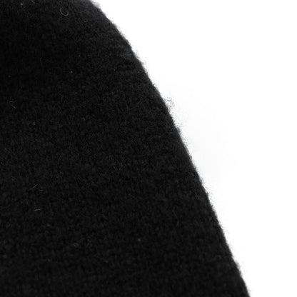 Chanel Cashmere Silk CC Beanie Hat Black White 6 of 6
