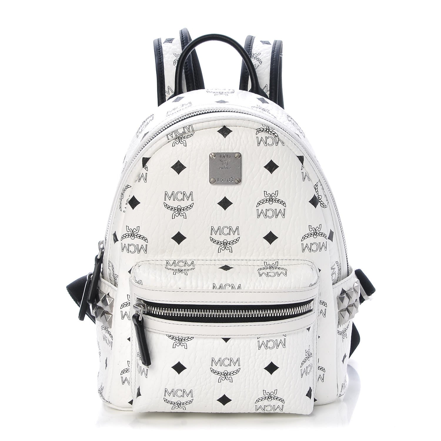 MCM Visetos Side Stud Mini Stark Backpack White 1 of 10