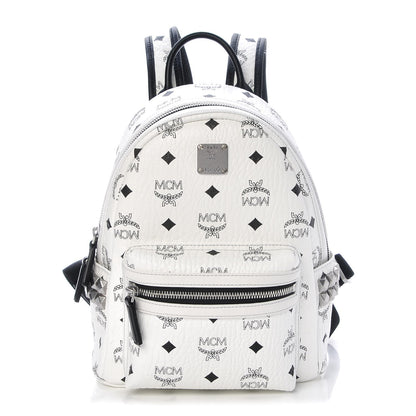 MCM Visetos Side Stud Mini Stark Backpack White 1 of 10