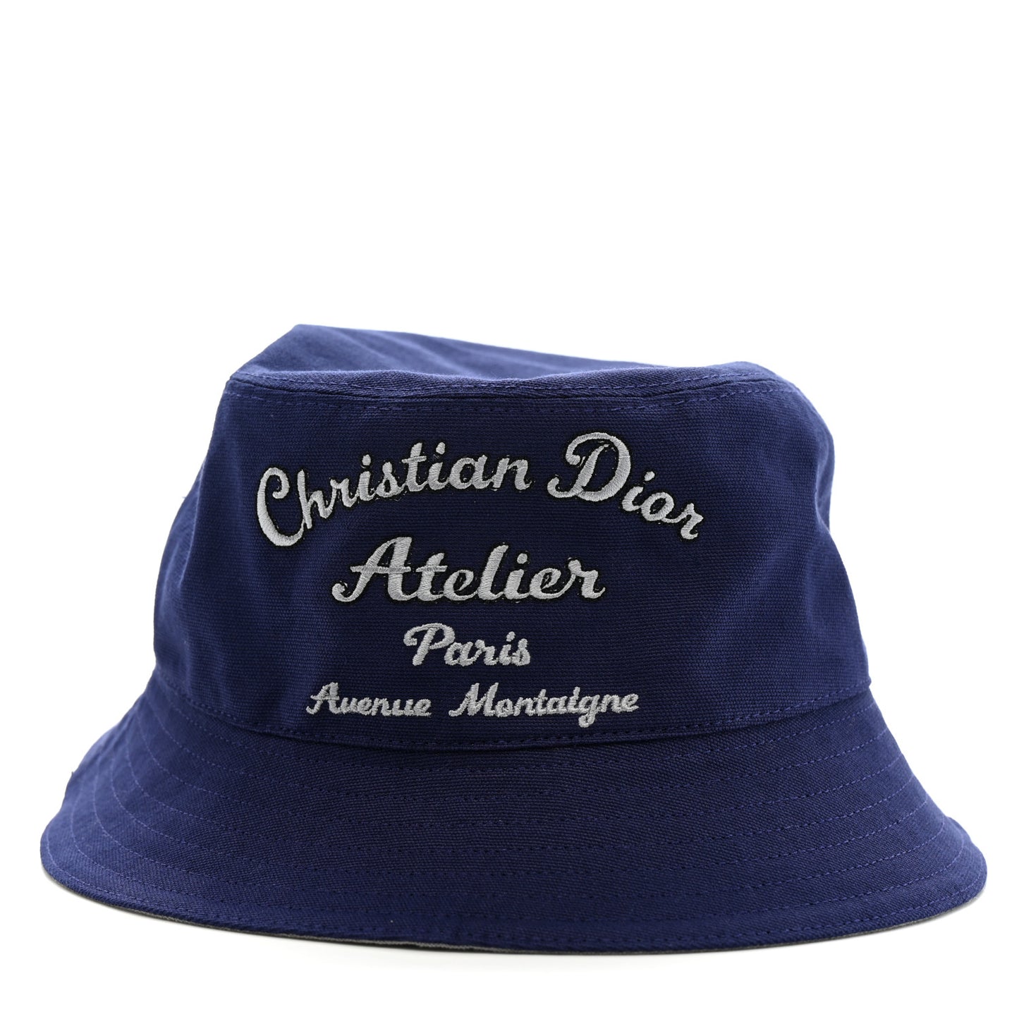Cotton Woven Atelier Bob Bucket Hat M Blue