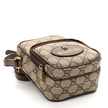 Gucci GG Supreme Monogram Mini Neo Vintage Double Zip Messenger Bag Beige New Acero Crop 4 of 10
