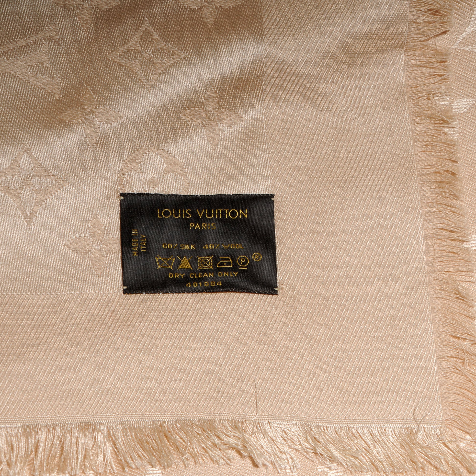 Louis Vuitton Silk Wool Monogram Shawl Nude 5 of 5