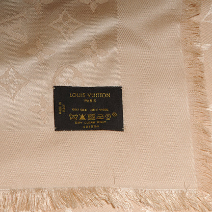 Louis Vuitton Silk Wool Monogram Shawl Nude 5 of 5