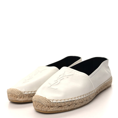 Saint Laurent Lambskin Monogram Espadrilles 41 White 3 of 10