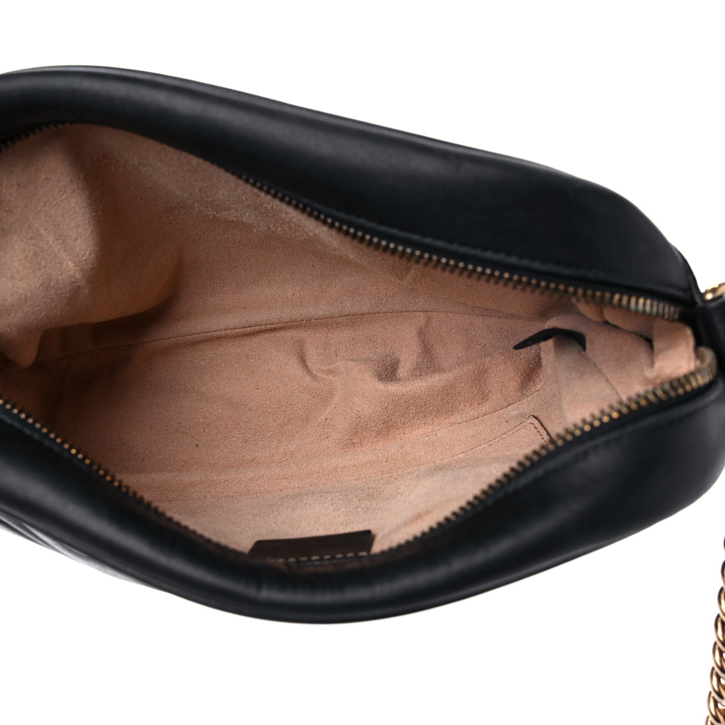 Calfskin Matelasse Small GG Marmont Chain Shoulder Bag Black