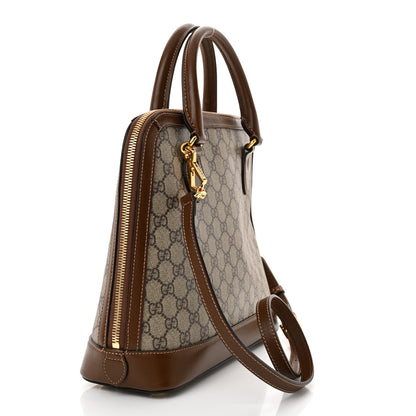 Gucci GG Supreme Monogram Azalea Calfskin Boutique Horsebit 1955 Top Handle Bag Beige Ebony Brown Sugar 3 of 10