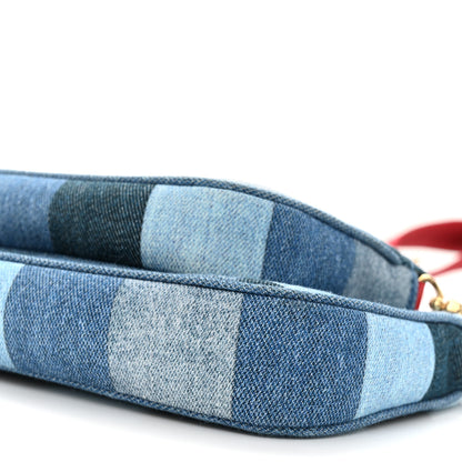 Louis Vuitton Denim Damier Monogram Patchwork Multi Pochette Accessories Blue Rouge 12 of 12