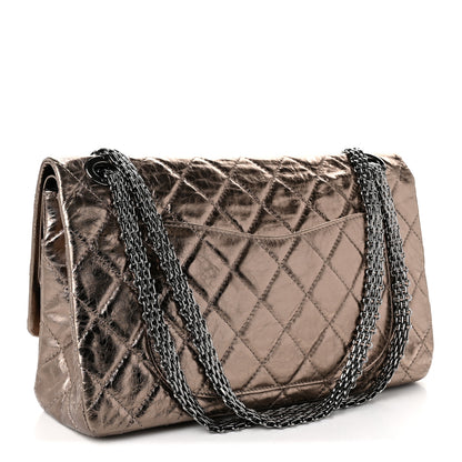 Chanel Metallic Aged Calfskin Quilted 2.55 Reissue 228 Flap Dark Silver 3 of 11