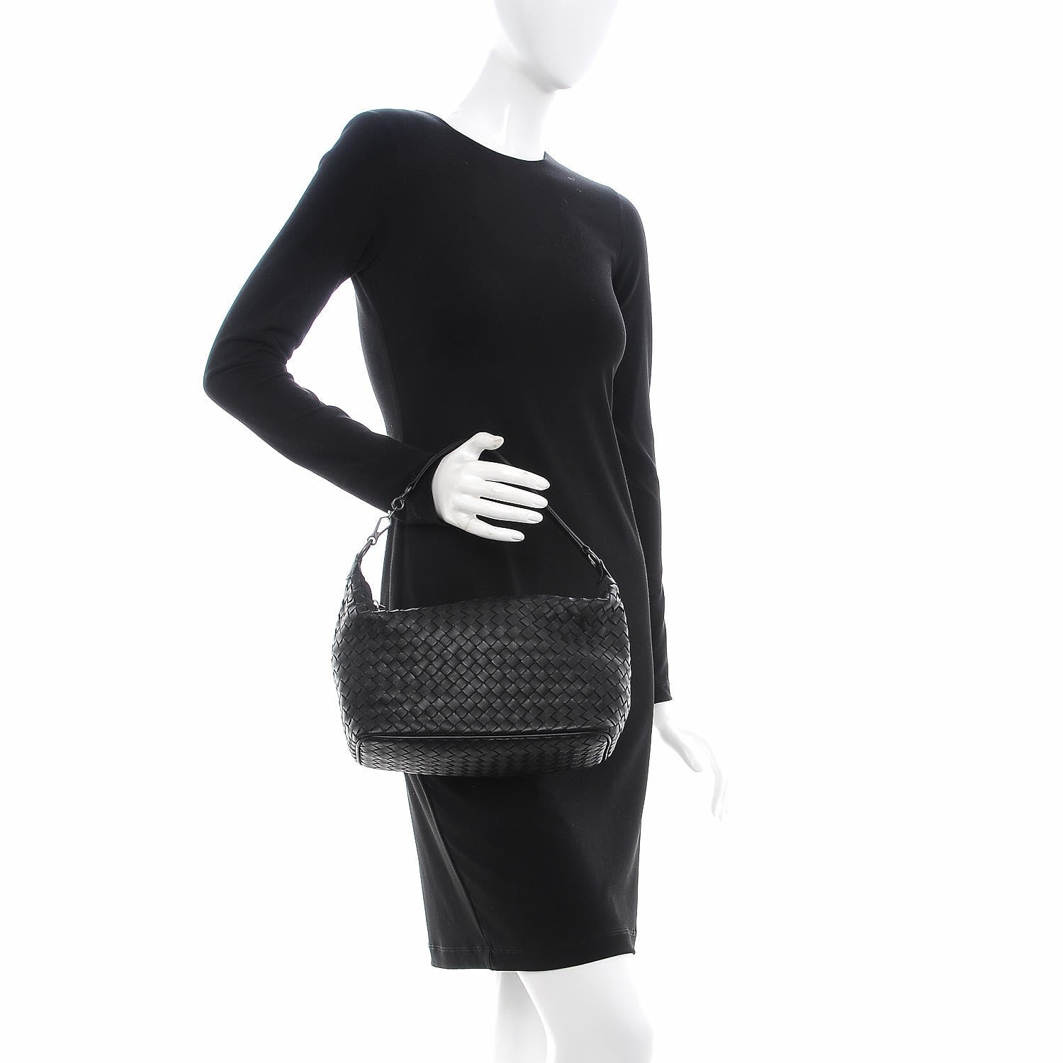 Bottega Veneta Nappa Intrecciato Small Shoulder Bag Nero Black 2 of 7
