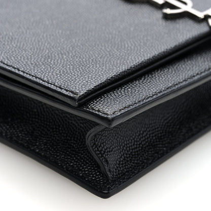Saint Laurent Grain De Poudre Classic Monogram Kate Tassel Chain Wallet Black 8 of 9