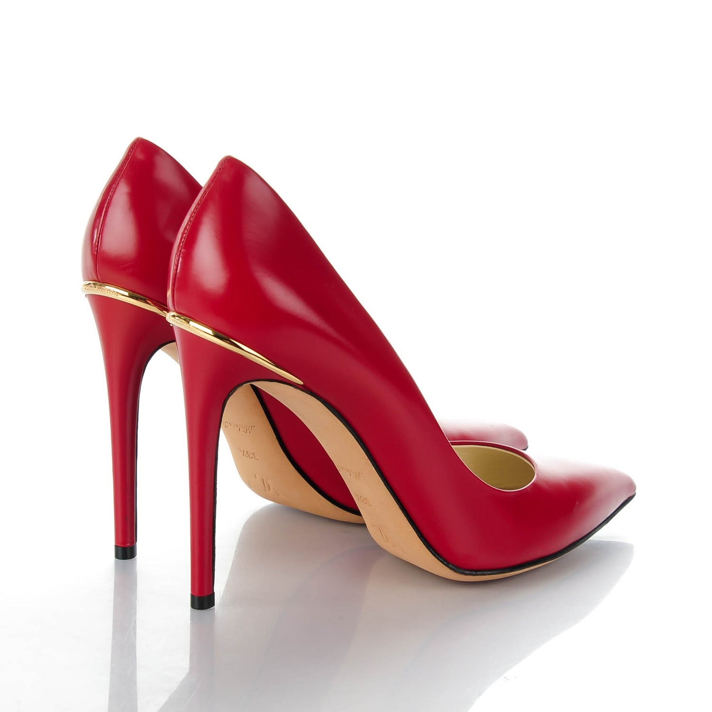 Glazed Calfskin Eyeline Pumps 38.5 Rouge