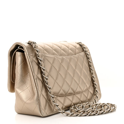 Chanel Metallic Lambskin Quilted Jumbo Double Flap Gold 3 of 15