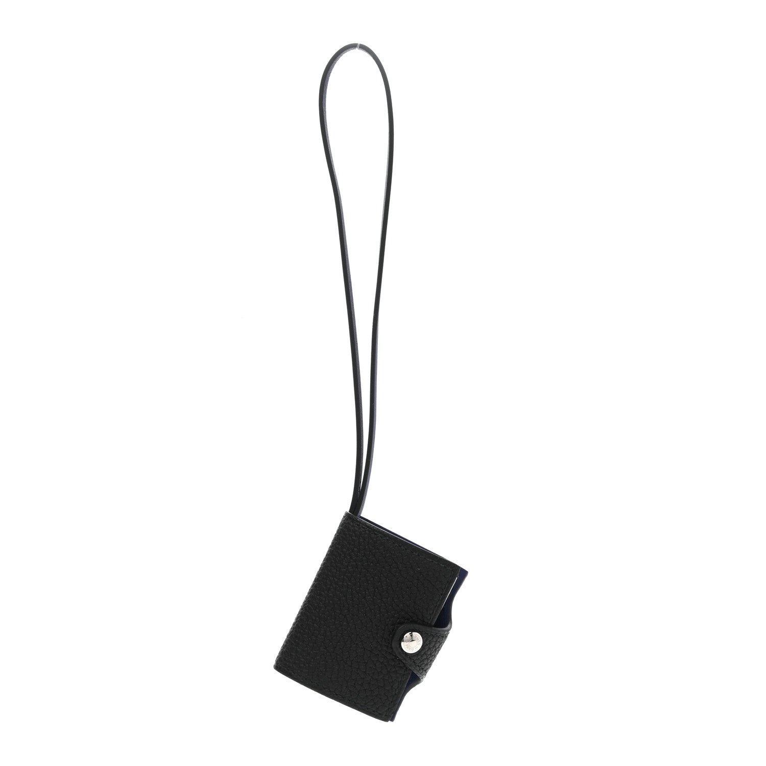 Hermes Togo Swift Verso Ulysse Nano Bag Charm Black Bleu Saphir 1 of 4