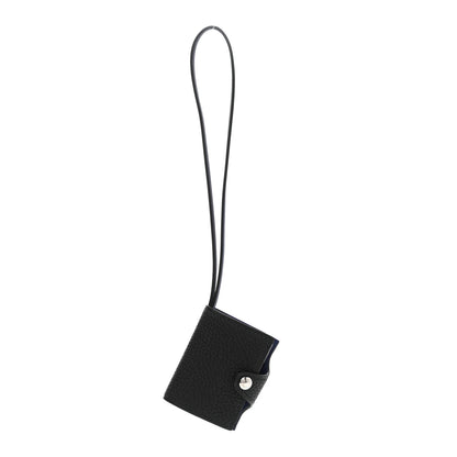 Hermes Togo Swift Verso Ulysse Nano Bag Charm Black Bleu Saphir 1 of 4