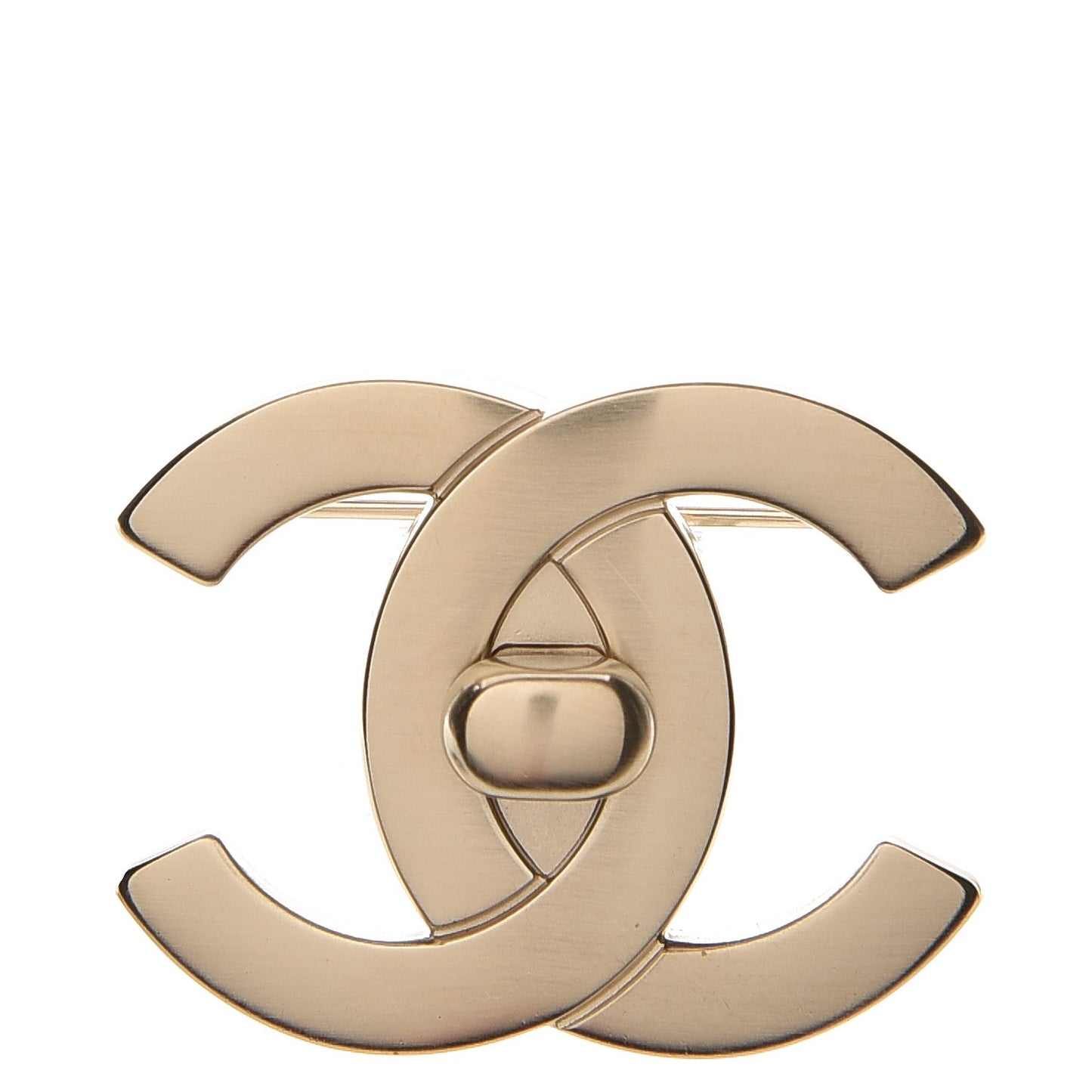 CC Turnlock Brooch Gold