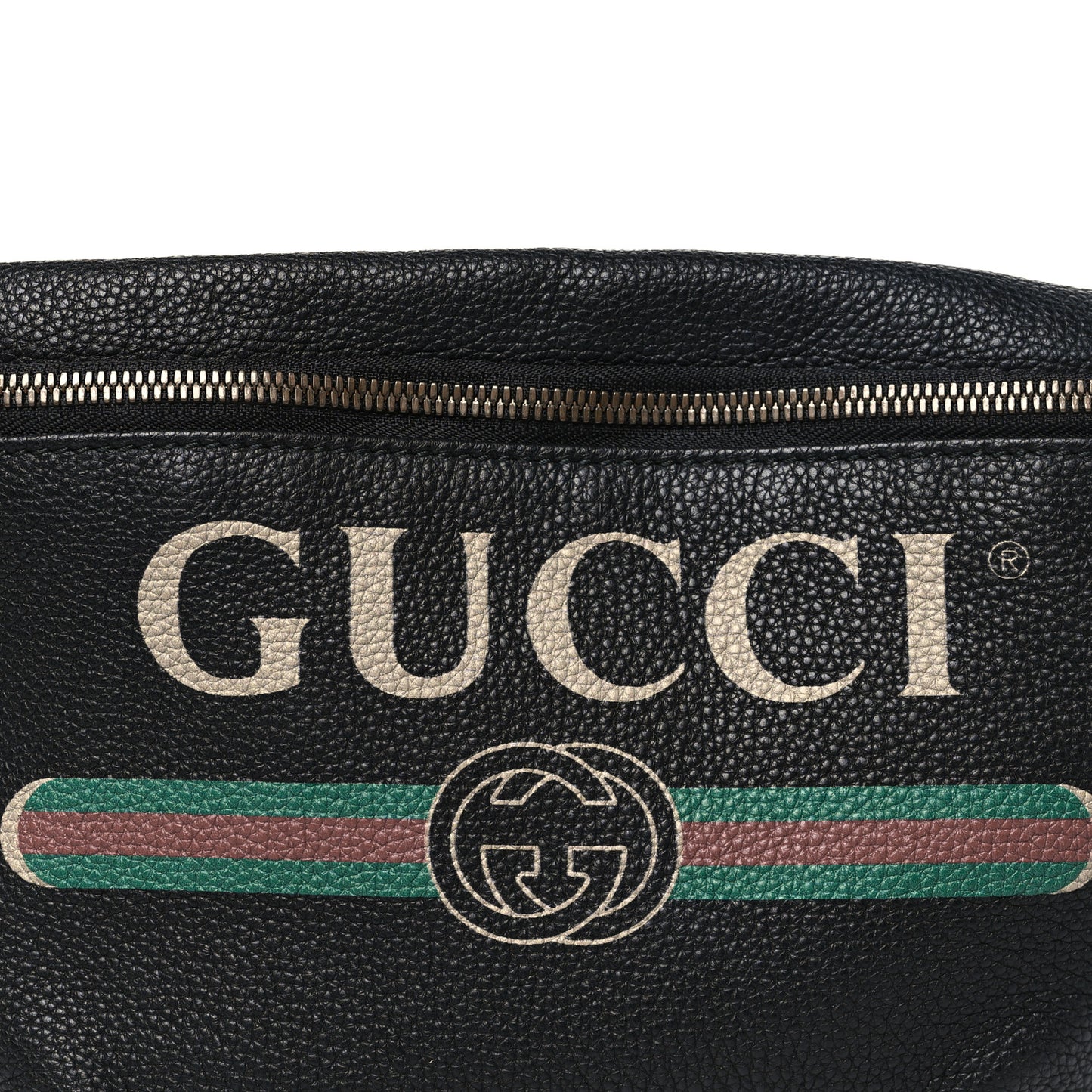 Grained Calfskin Logo Belt Bag Black