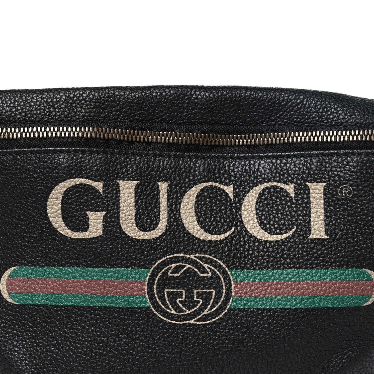 Gucci Grained Calfskin Logo Belt Bag Black 8 of 10
