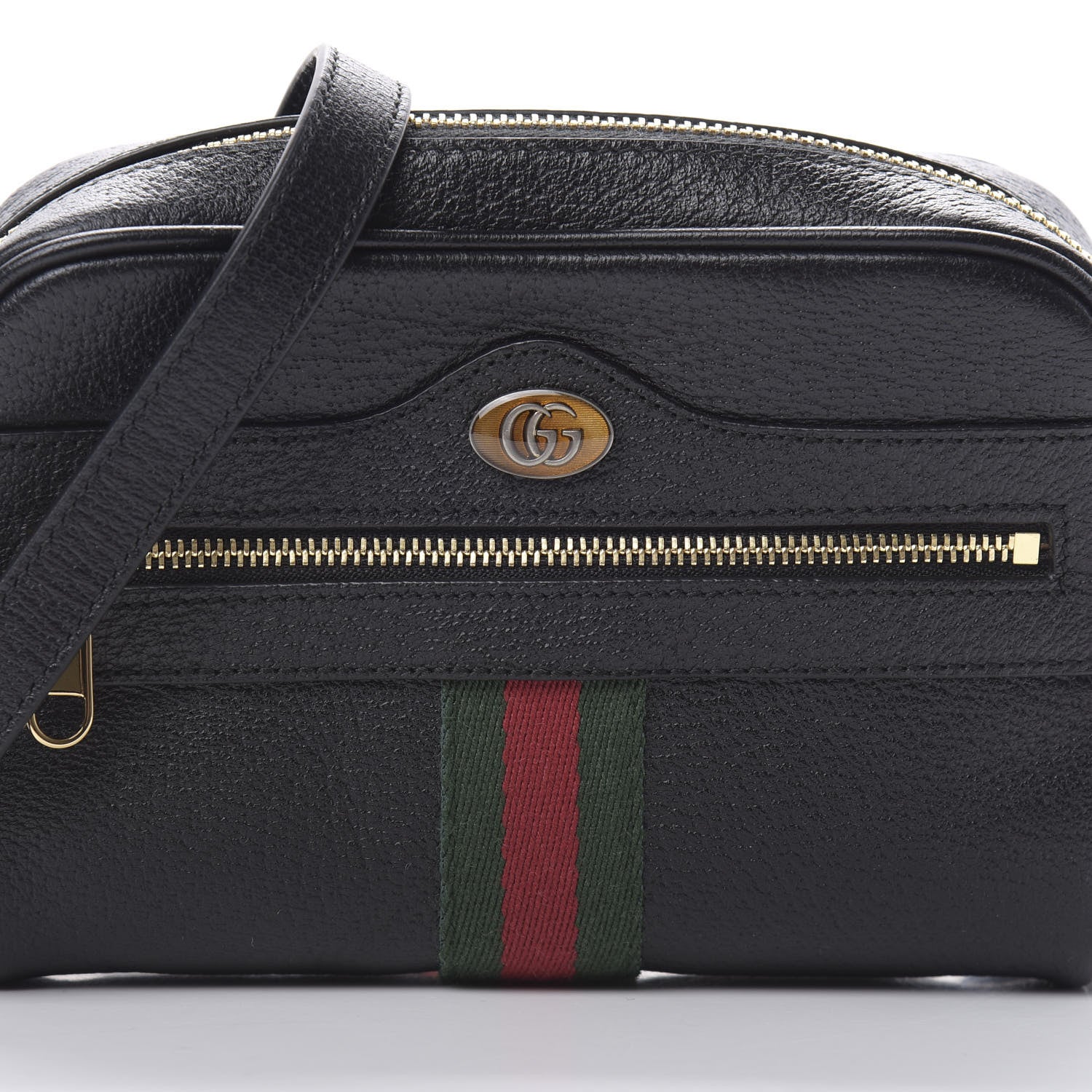 Gucci Calfskin Web Mini Ophidia Shoulder Bag Black 8 of 12