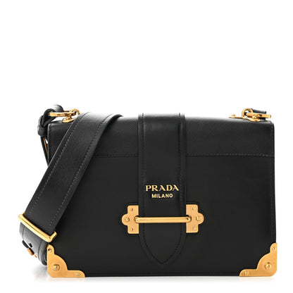 Prada City Calf Saffiano Large Cahier Bag Black 1 of 10