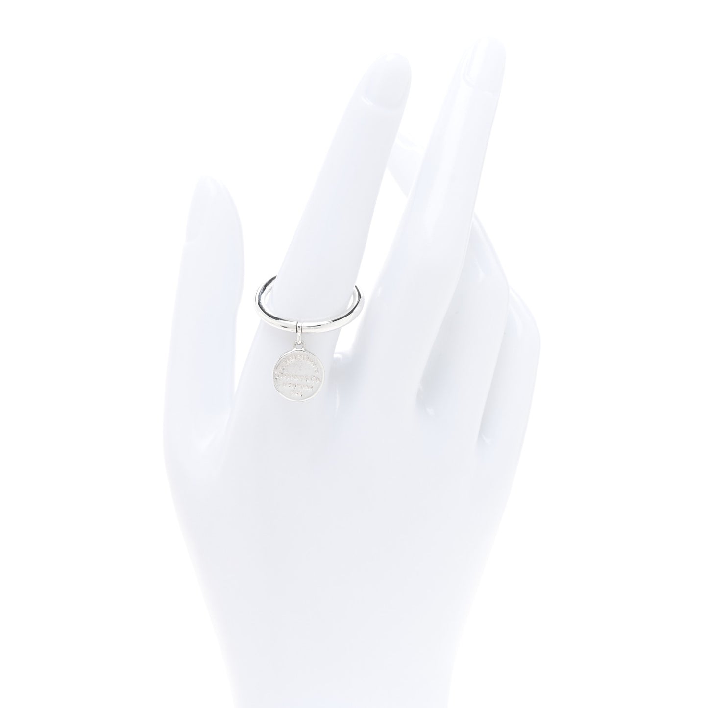 Sterling Silver Return to Tiffany Round Charm Ring 57 8