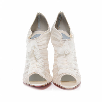 Christian Louboutin Silk Canonita 100 MM Booties 40 White 2 of 5