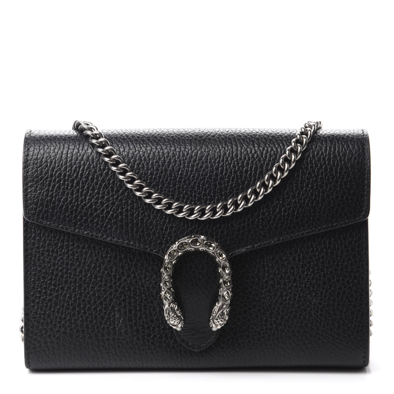 Gucci Calfskin Mini Dionysus Chain Wallet Black 1 of 13