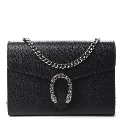 Gucci Calfskin Mini Dionysus Chain Wallet Black 1 of 13