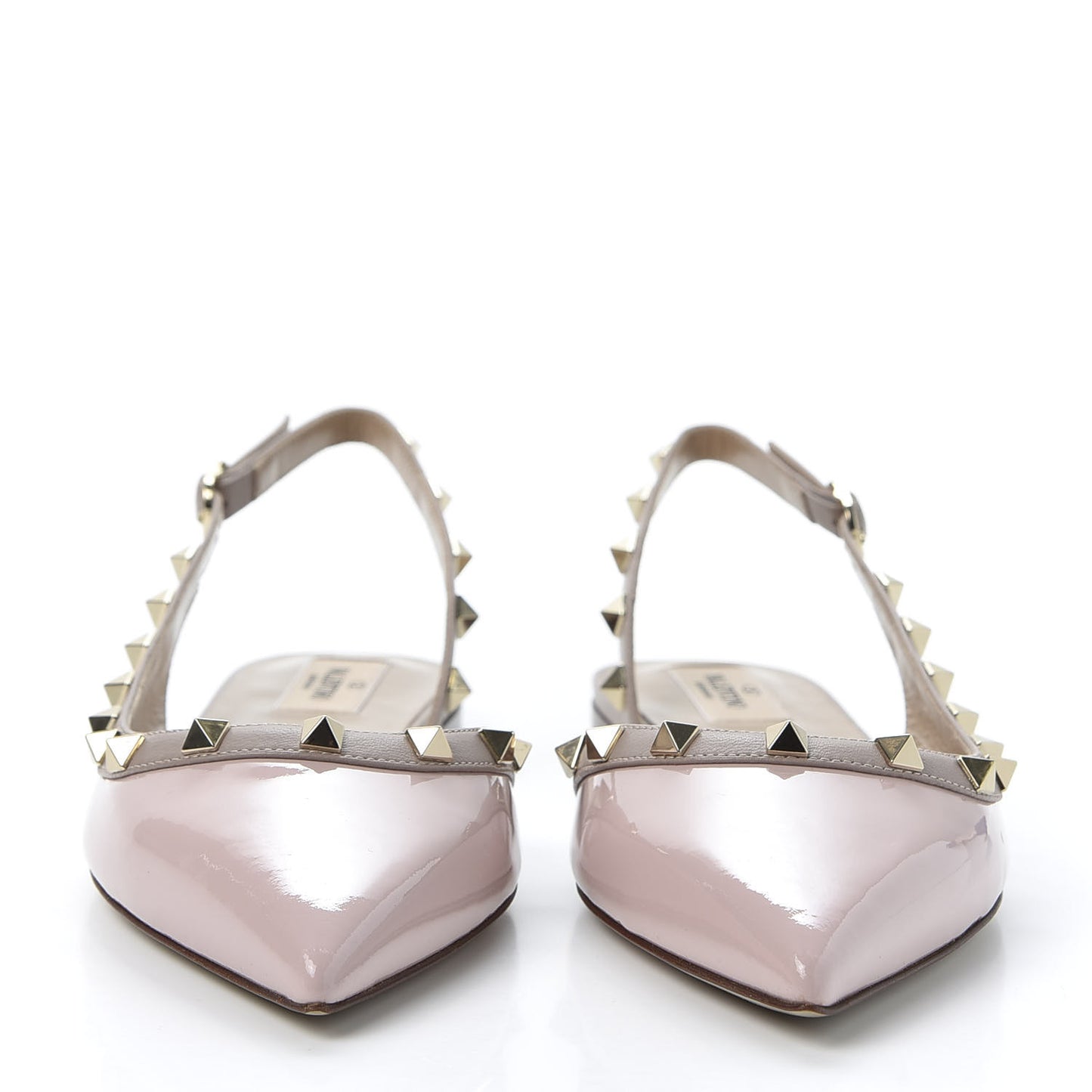 Patent Rockstud Slingback Flats 38.5 Poudre