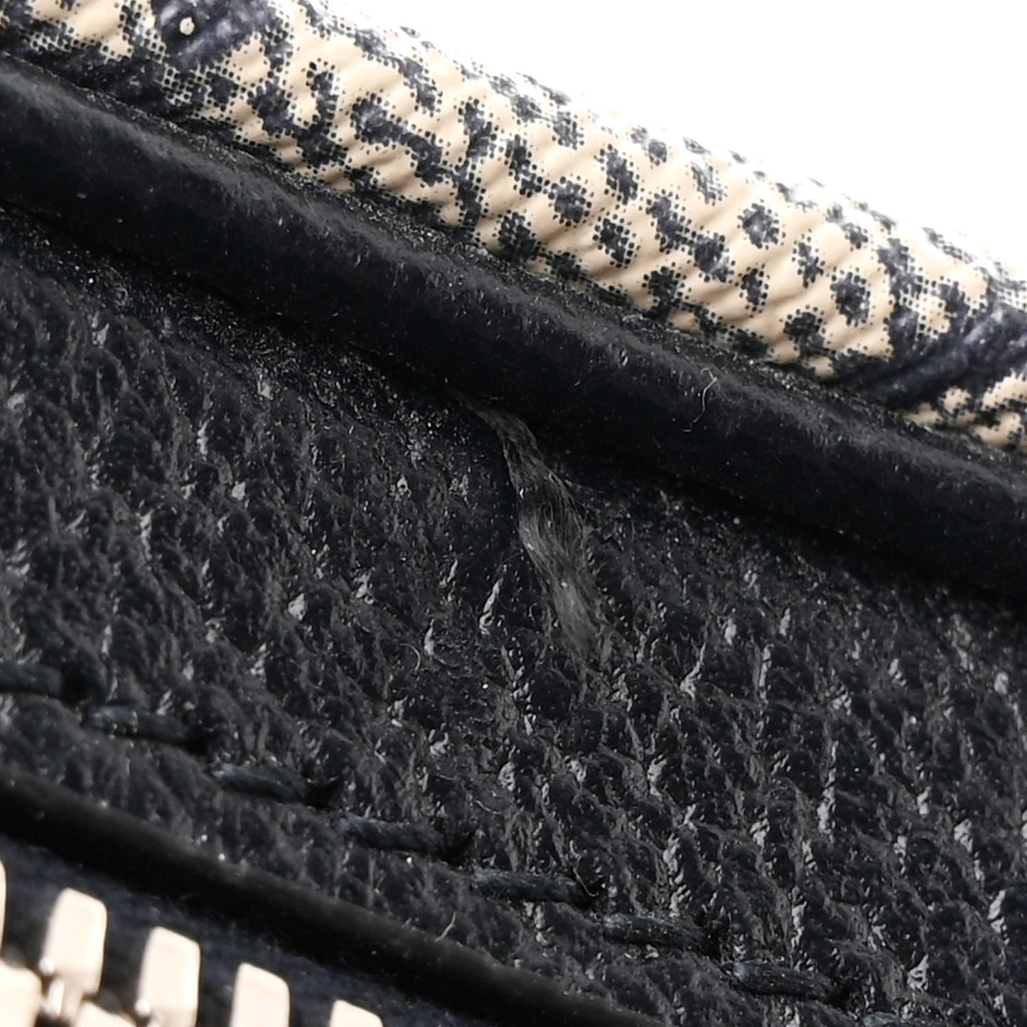 GG Supreme Monogram Textured Calfskin Web Large Attache Shoulder Bag Beige Blue