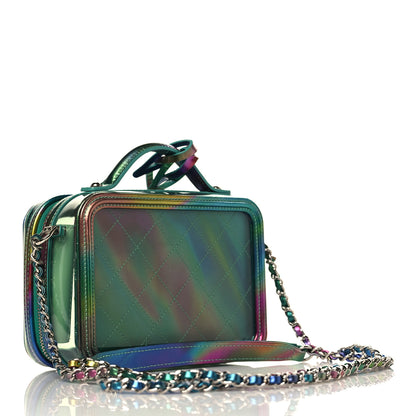 Chanel PVC Patent Calfskin Patent Lambskin Small CC Vanity Case Green 3 of 9