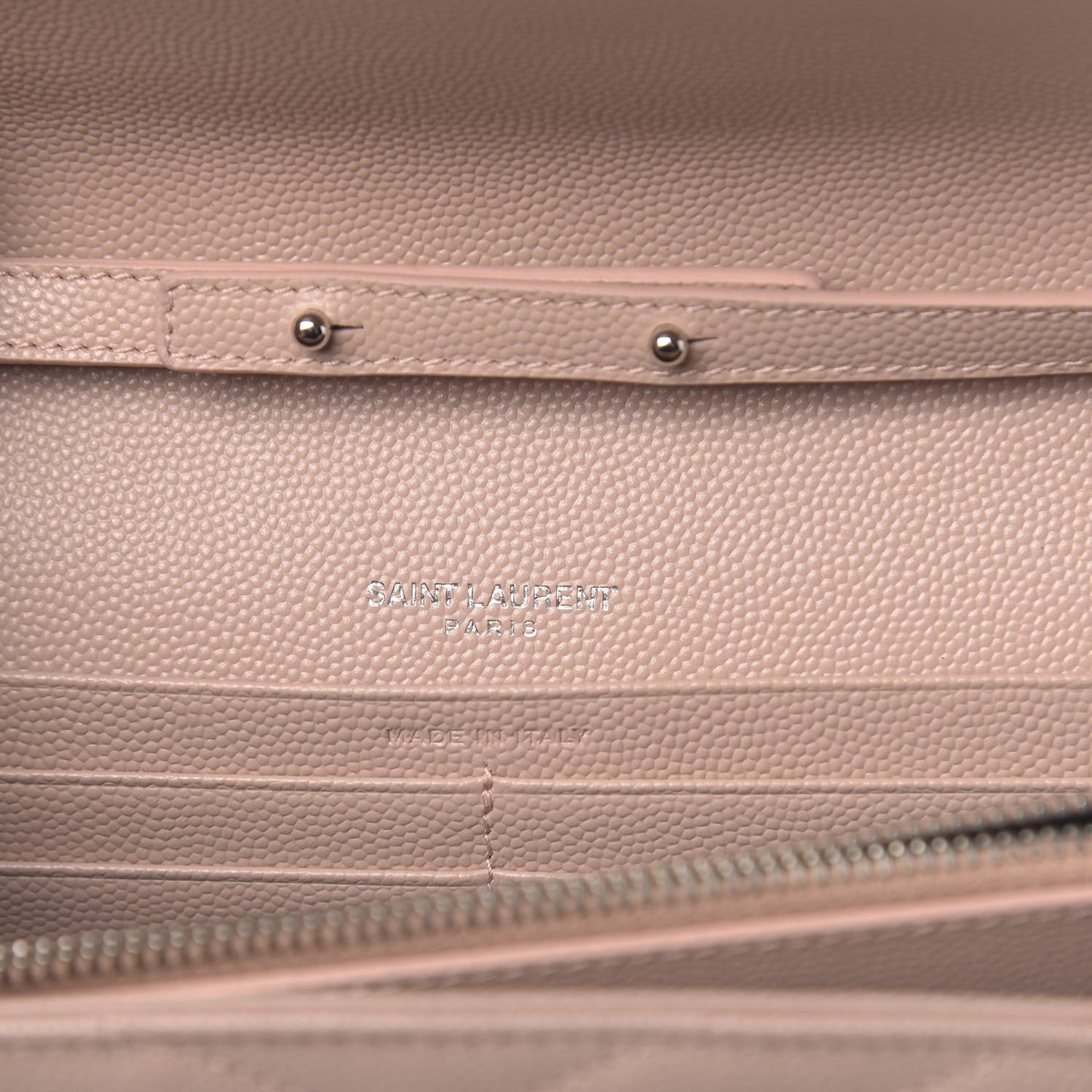 Grain De Poudre Matelasse Chevron Monogram Chain Wallet Pale Pink
