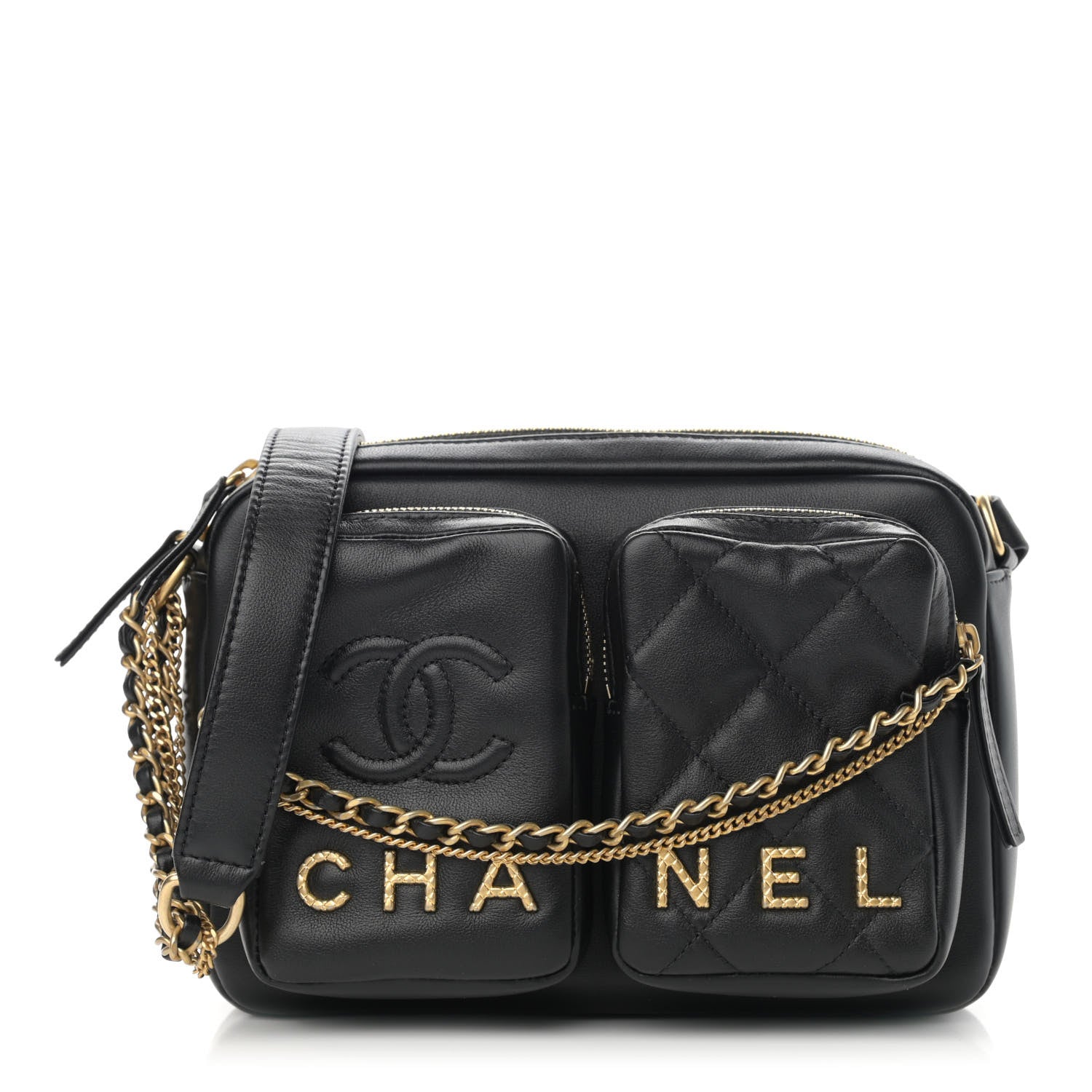 Chanel Calfskin Quilted Small Camera Case Black 1 of 11