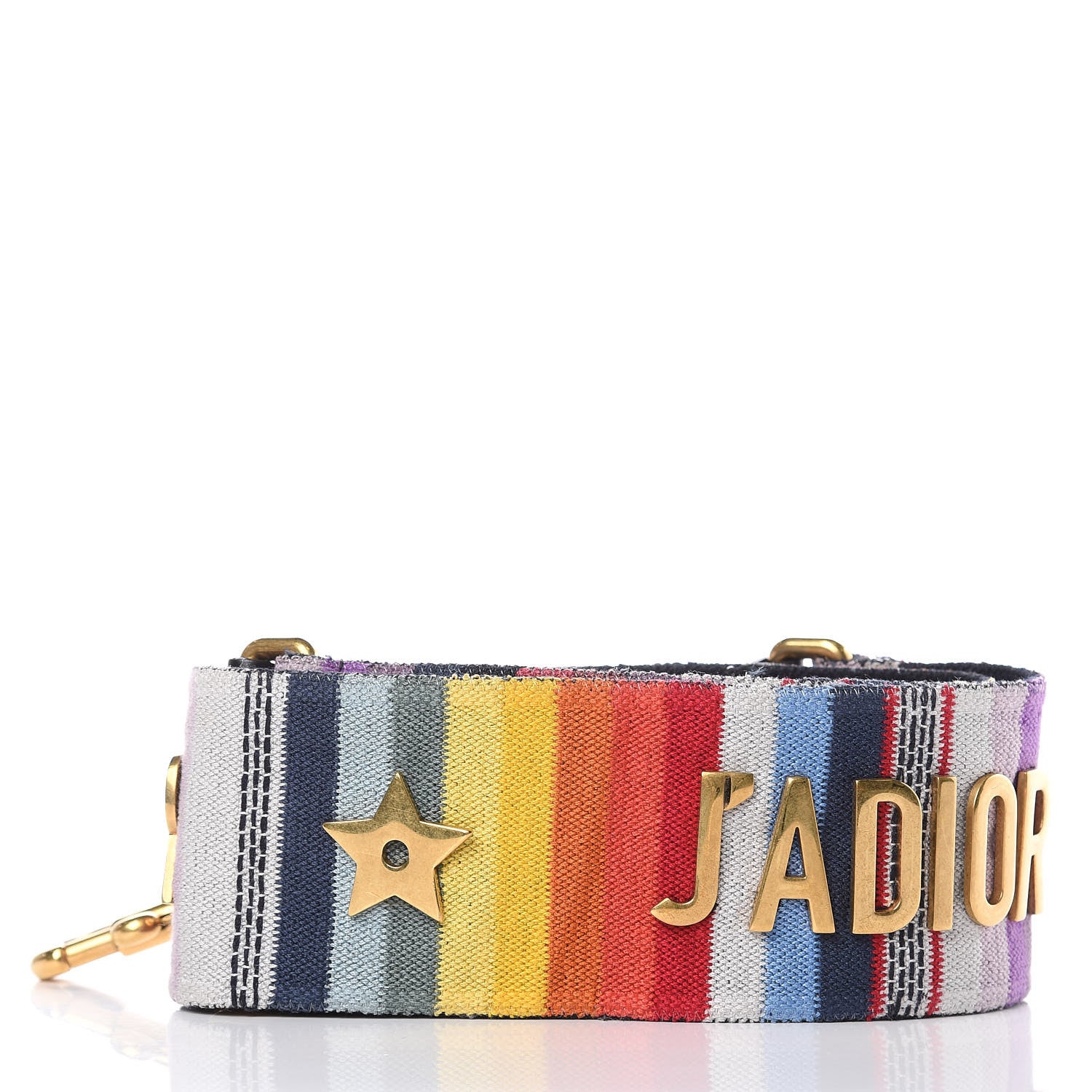 Christian Dior Canvas Embroidered Studded Rainbow J’Adior Shoulder Strap 2 of 5