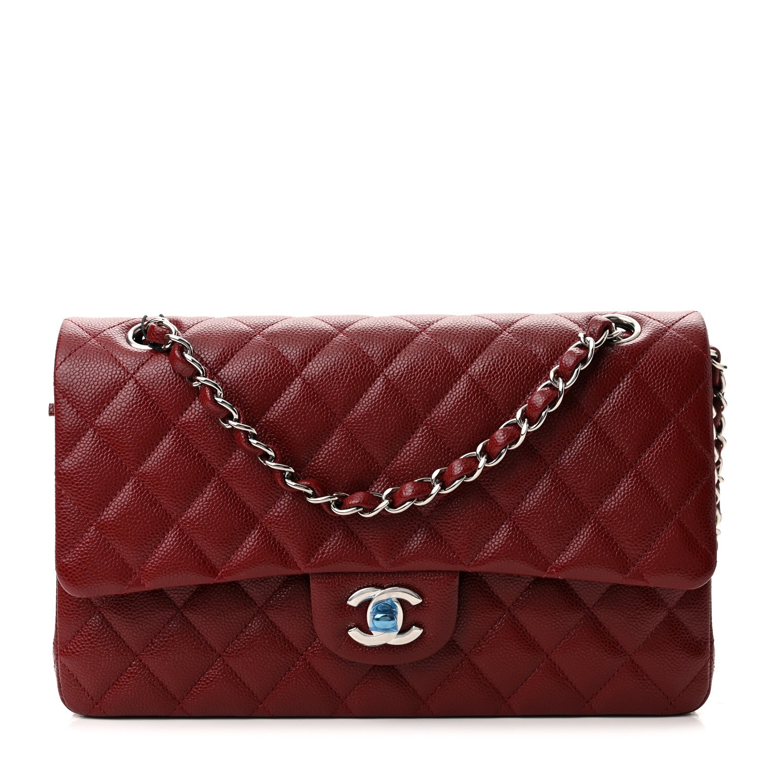 Chanel Caviar Quilted Medium Double Flap Dark Red 1 of 10