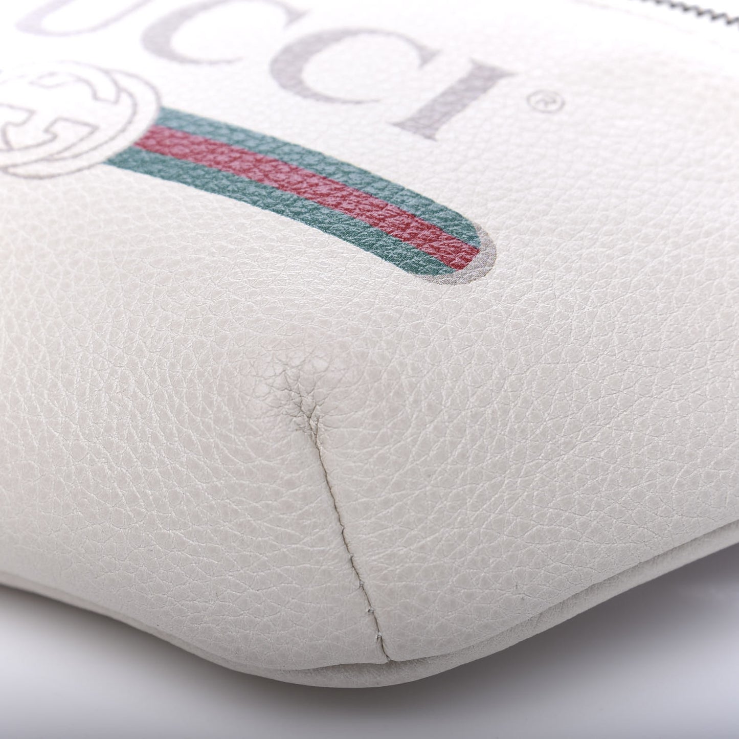 Grained Calfskin Small Logo Belt Bag White