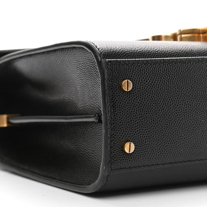 Saint Laurent Grain de Poudre Mini Classic Monogram Cassandra Top Handle Black 11 of 12
