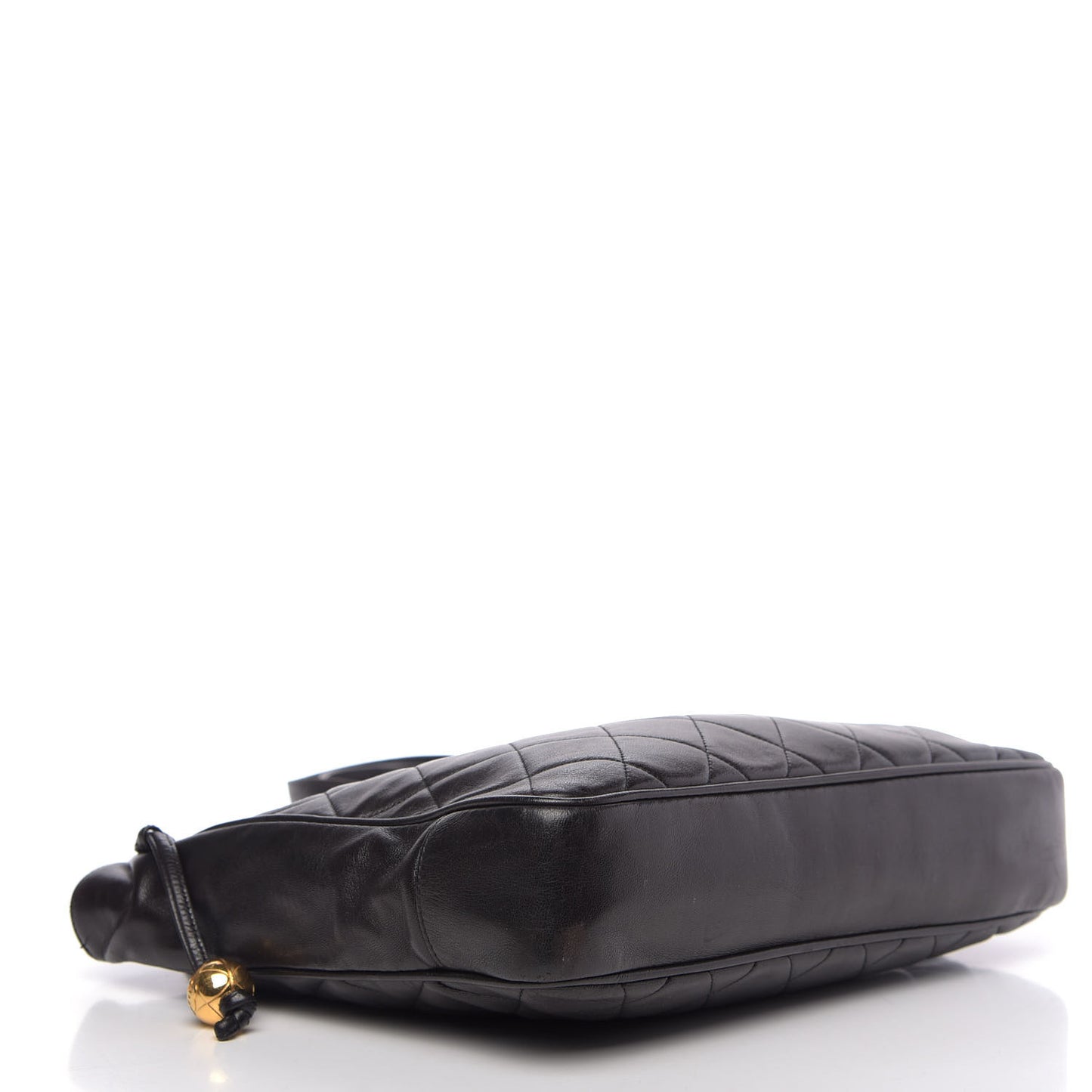 Lambskin Quilted Shopping Tote Black