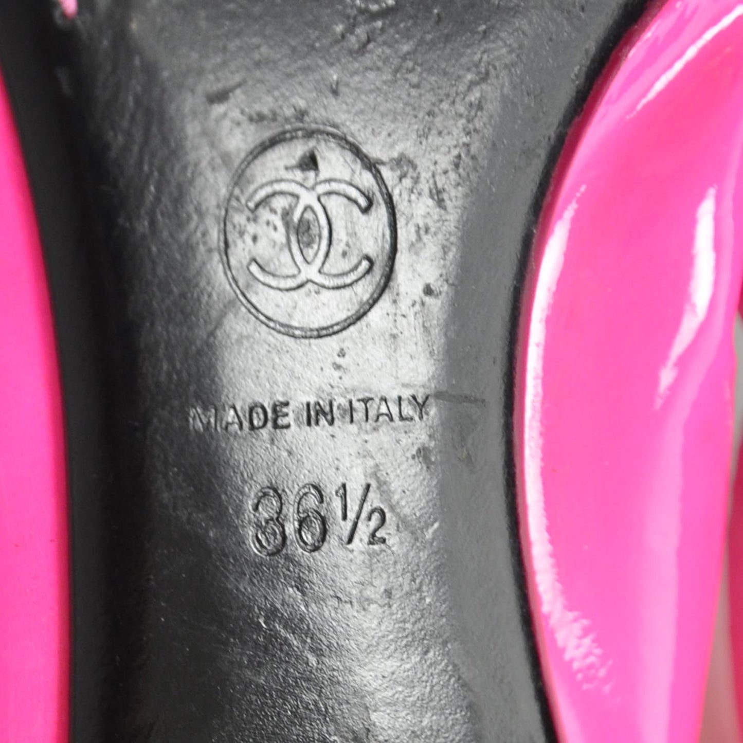 Patent Elastic Cap Toe Ballet Flats 36 Hot Pink Black