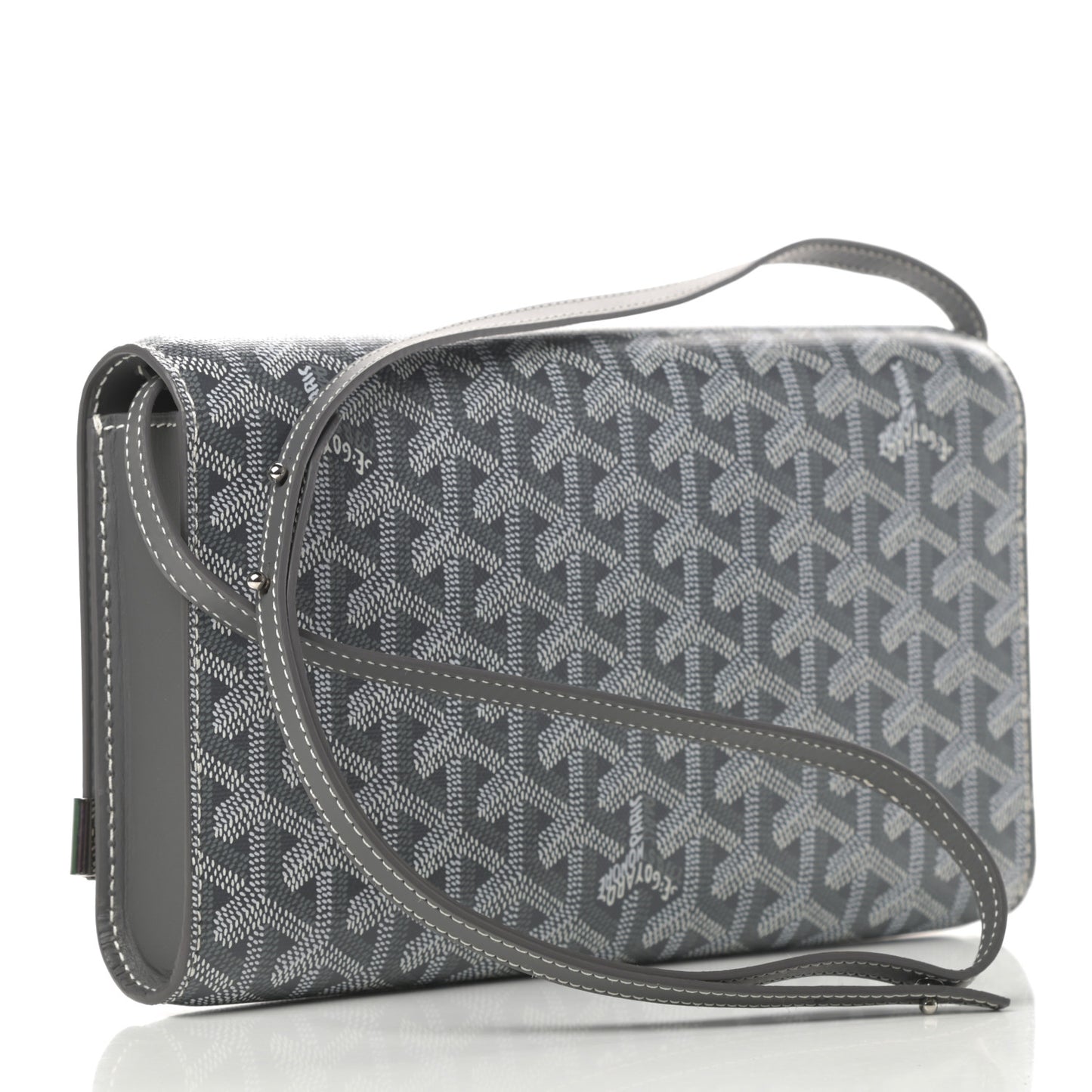Goyardine Monte Carlo Bois Clutch With Strap Gray