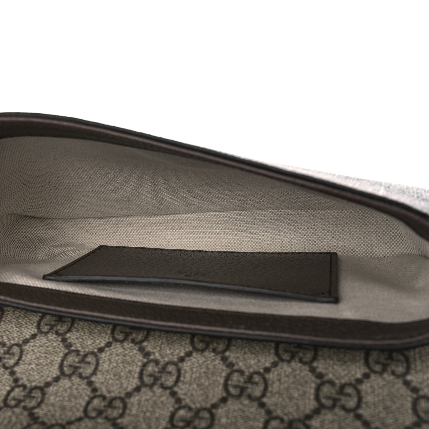 GG Supreme Monogram Textured Dollar Calfskin Web Mini Ophidia Envelope Shoulder Bag Beige Ebony