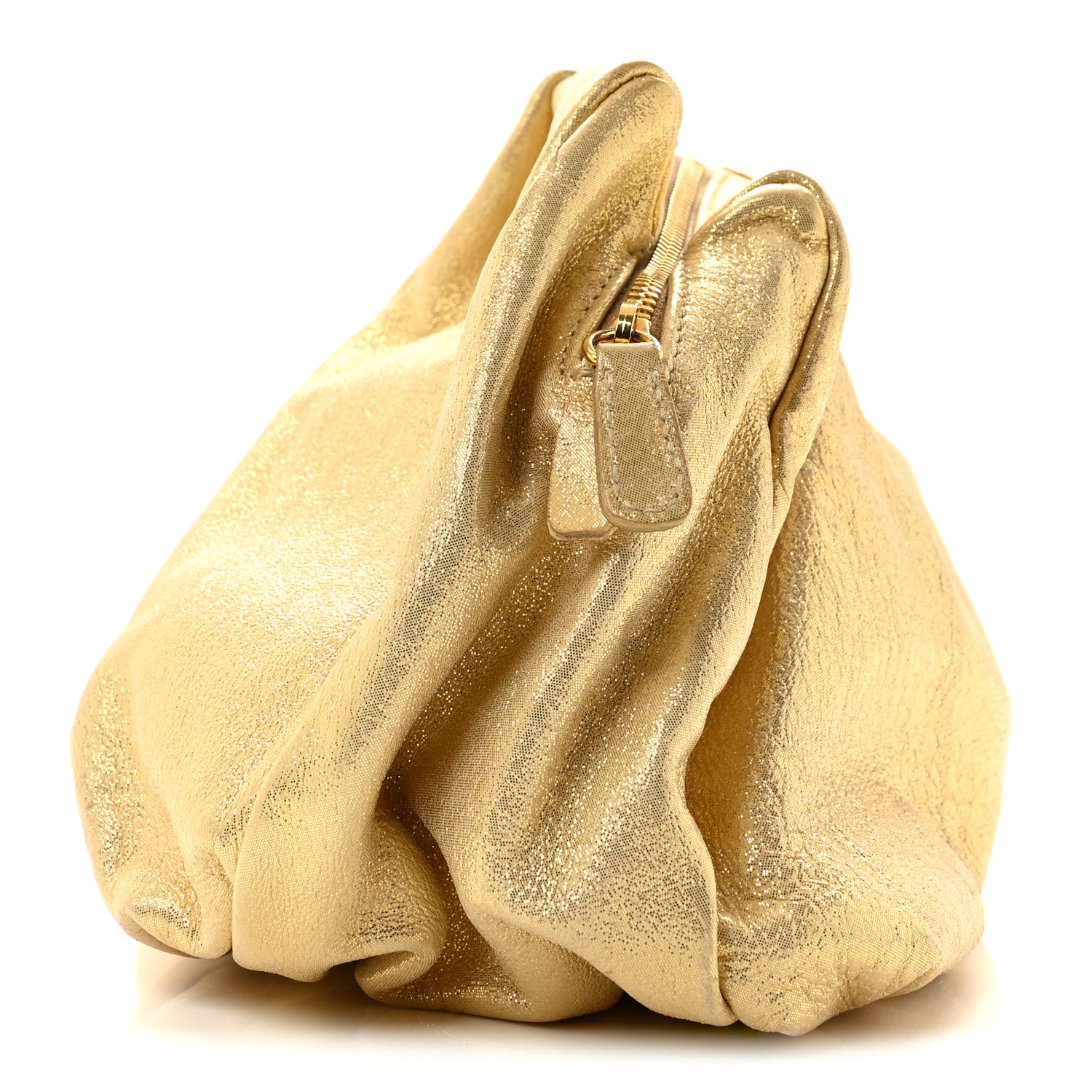 Miu Miu Metallic Soft Calfskin Oversized Clutch Gold 9 of 10