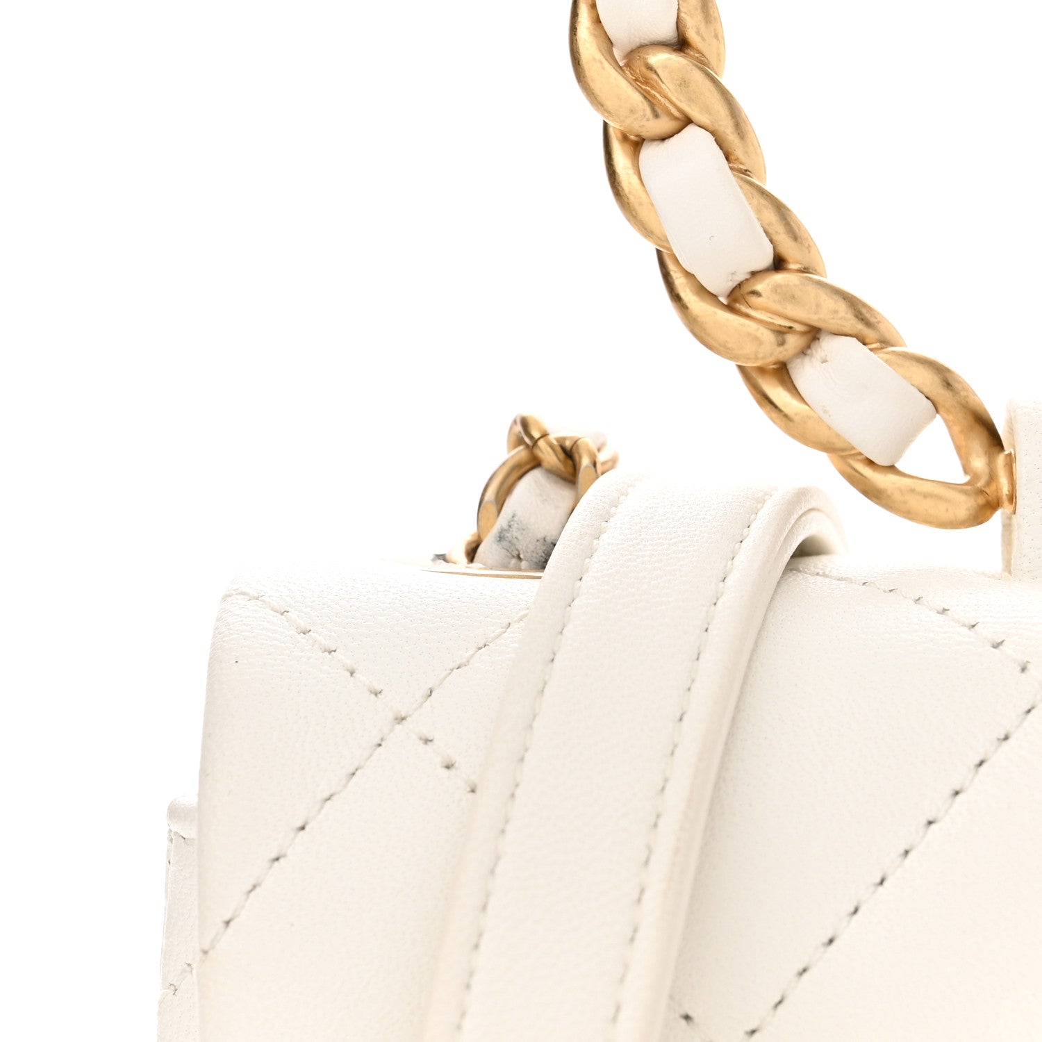 Chanel Lambskin Quilted Small In The Loop Handle Flap Bag White 9 of 11