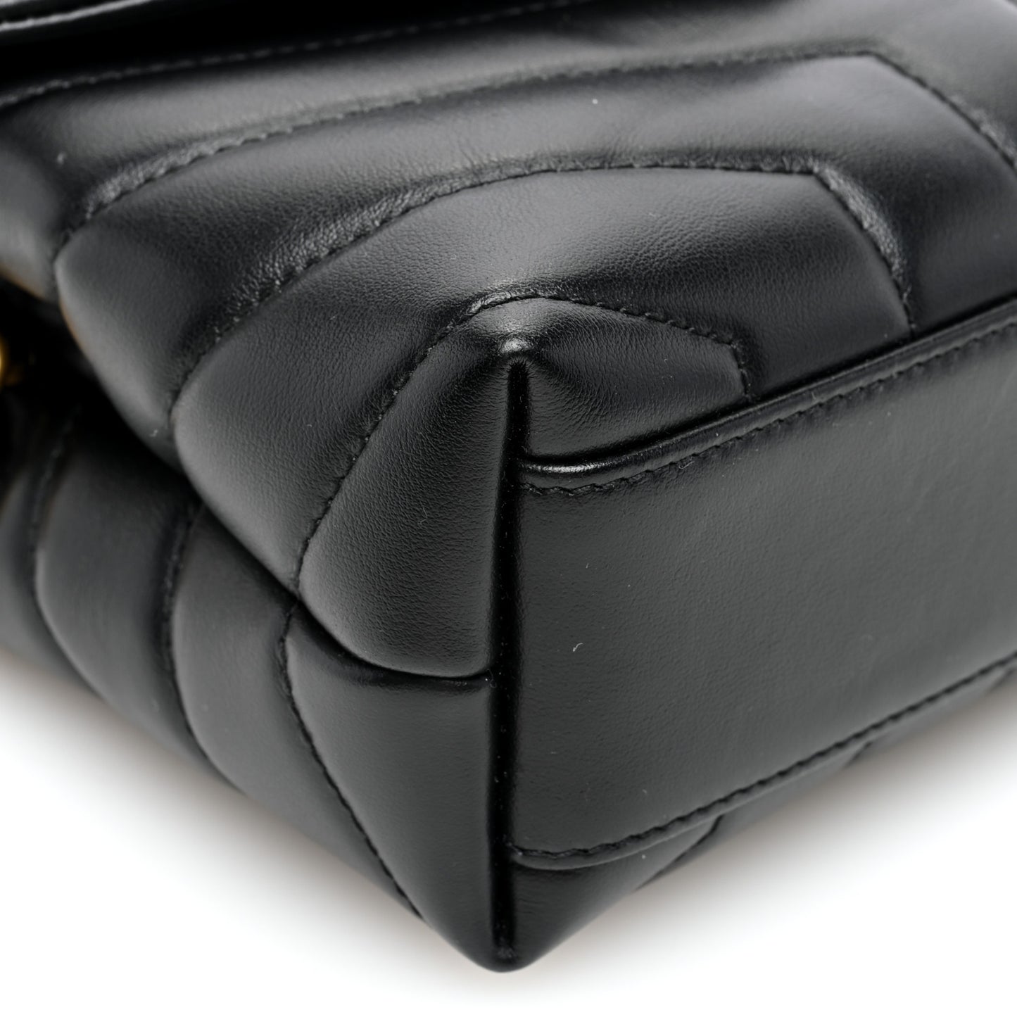 Calfskin Y Quilted Monogram Toy Loulou Crossbody Bag Black