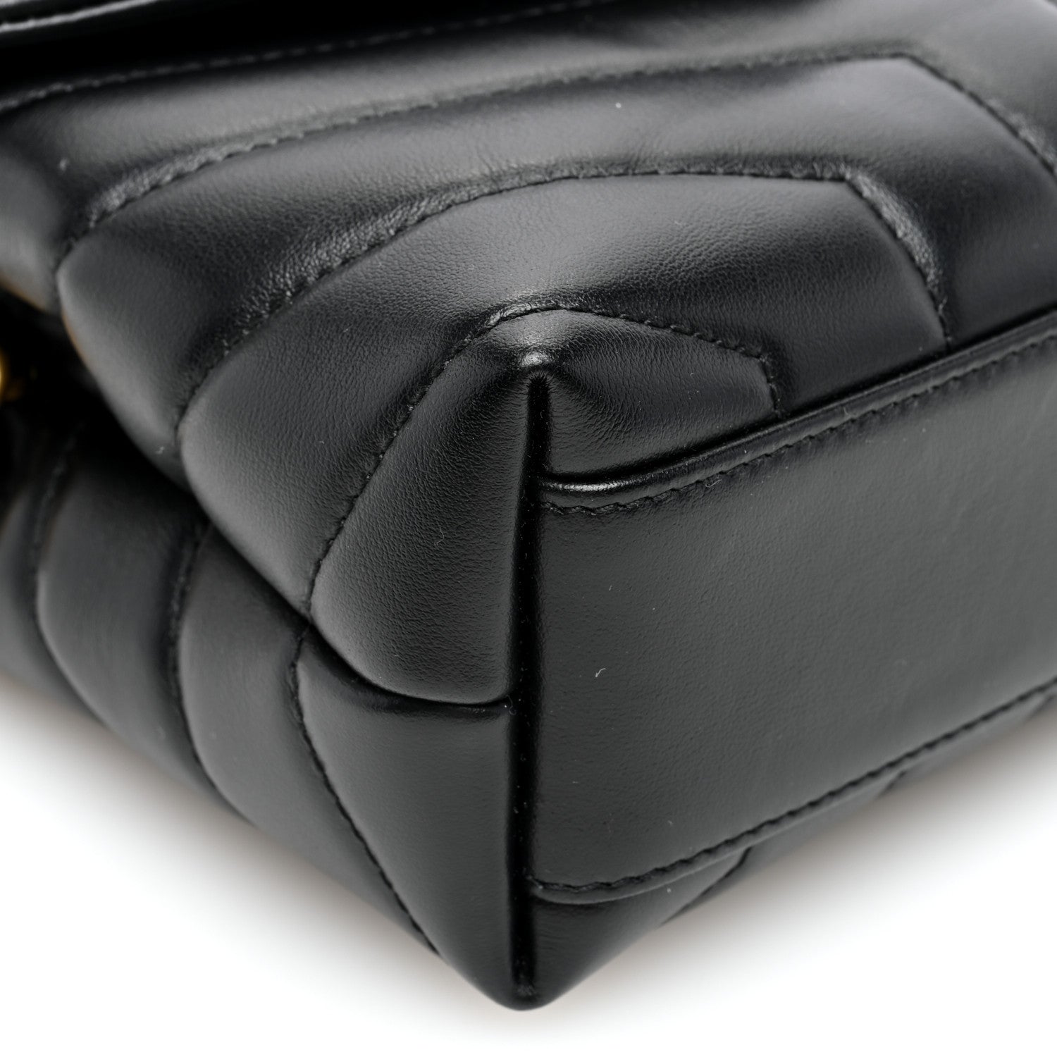 Saint Laurent Calfskin Y Quilted Monogram Toy Loulou Crossbody Bag Black 8 of 10