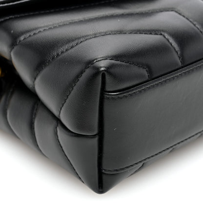 Saint Laurent Calfskin Y Quilted Monogram Toy Loulou Crossbody Bag Black 8 of 10