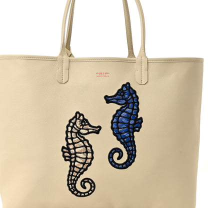 Goyard Goyardine Embroidered Seahorse Reversible Anjou PM Sand 13 of 17