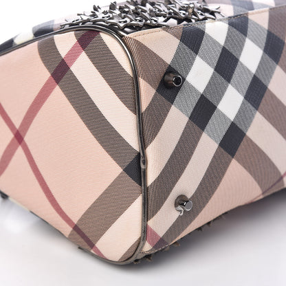 Burberry Patent Supernova Check Studded Stars Chester Bowling Bag Dark Nickel 9 of 10